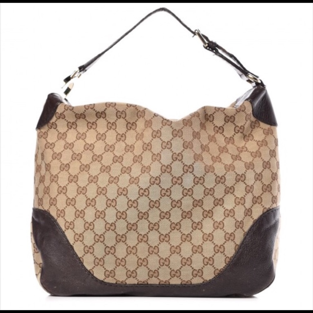 COPY - GUCCI Monogram Charlotte medium hobo in brown